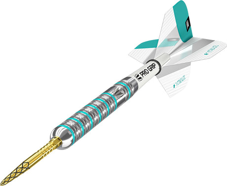 Rob Cross G2 Steel Tip Darts close up angle image highlighting the barrel grip and precision machining