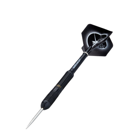 Core Black Brass Style 2 Steel Tip Darts angled product image displaying the barrel profile, grip layout, and design features