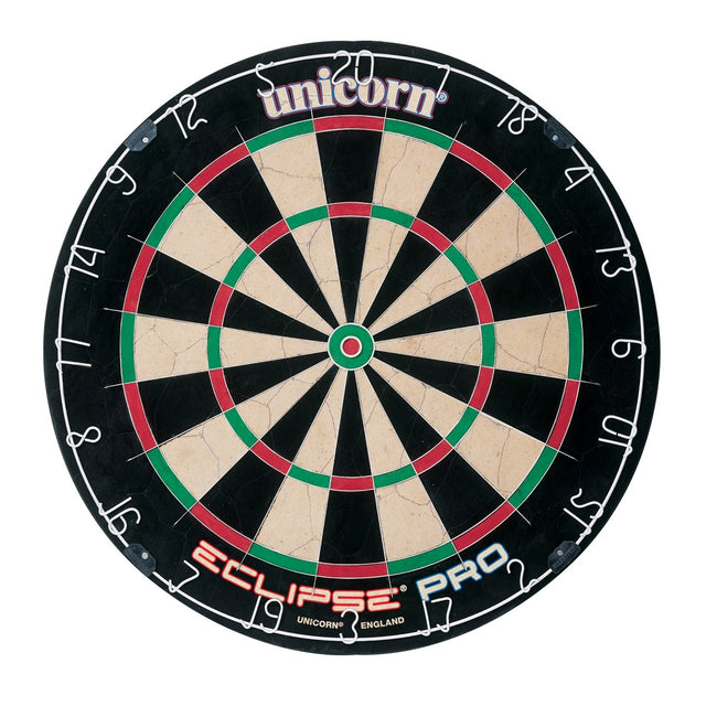 Unicorn Eclipse Pro Dartboard main product image showing the dartboard and product contents