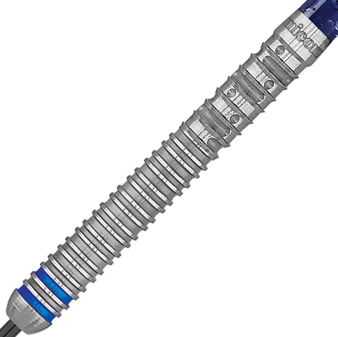 Gary Anderson Phase 5 World Champion Steel Tip Darts close up image showing detailed grip patterns, machining, coating, and precision craftsmanship