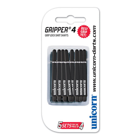 Unicorn Gripper 4 Value Pack Ring Grip Dart Stems Shafts main product image showing the dart stems and retail packaging