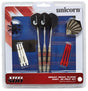 MM500 Steel Tip Darts main product image showing the darts, packaging, flights, shafts, and included accessories