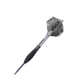 Noir Style 1 Steel Tip Darts angled product image displaying the barrel profile, grip layout, and design features