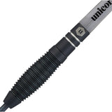 Noir Style 1 Steel Tip Darts close up image showing detailed grip patterns, machining, coating, and precision craftsmanship