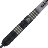 Noir Style 3 Steel Tip Darts close up image showing detailed grip patterns, machining, coating, and precision craftsmanship