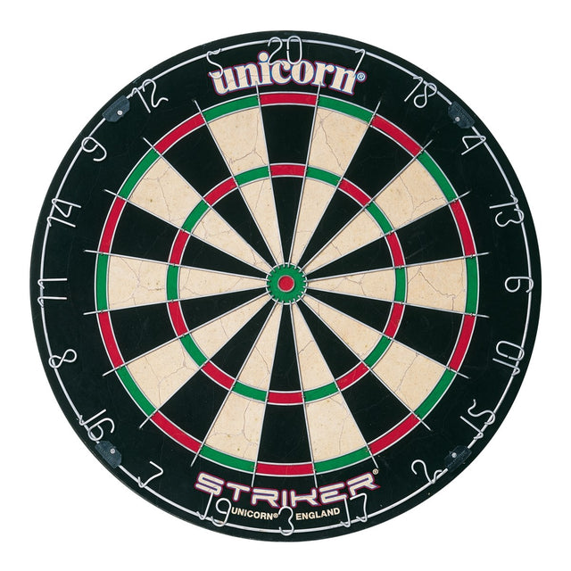 Unicorn Striker Dartboard main product image showing the dartboard and product contents