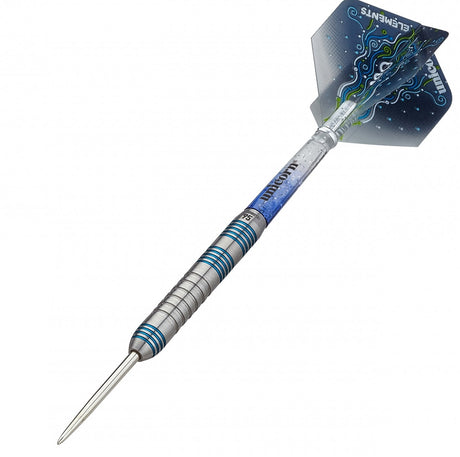T95 Type 2 Core XL Blue Steel Tip Darts angled product image displaying the barrel profile, grip layout, and design features
