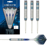 T95 Type 2 Core XL Blue Steel Tip Darts main product image showing the darts, packaging, flights, shafts, and included accessories
