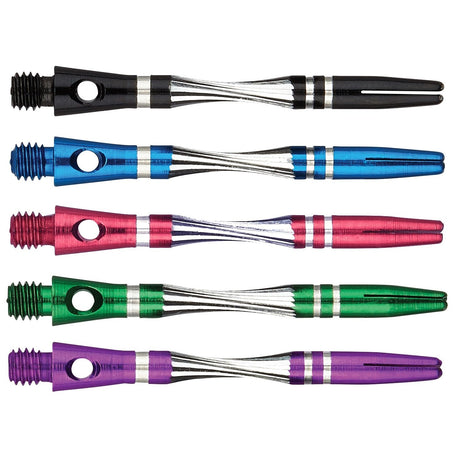 Unicorn Twist Aluminium Dart Stems Shafts main product image showing the dart stems and retail packaging