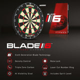 Winmau Blade 6 Carbon Triple Core Dartboard image showing everything included inside the box