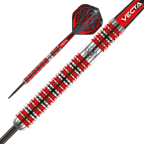 Diablo Straight Barrel Steel Tip Darts close up image showing detailed grip patterns, machining, coating, and precision craftsmanship