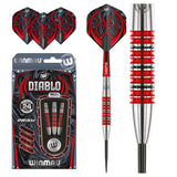 Diablo Torpedo Barrel Steel Tip Darts main product image showing the darts, packaging, flights, shafts, and included accessories