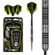 Michael Van Gerwen MVG Authentic Steel Tip Darts main product image showing the darts, packaging, flights, shafts, and included accessories