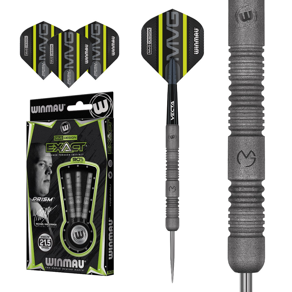 MVGマイケル・ヴァン・ガーウェンWinmau Exactイグザクト STEEL Winmau MvG Exact 90% Tungsten Steel Tip Darts – Double Top Darts