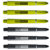 Michael Van Gerwen Signature Nylon Dart Stems Green Black main product image showing the stems, packaging, and included contents