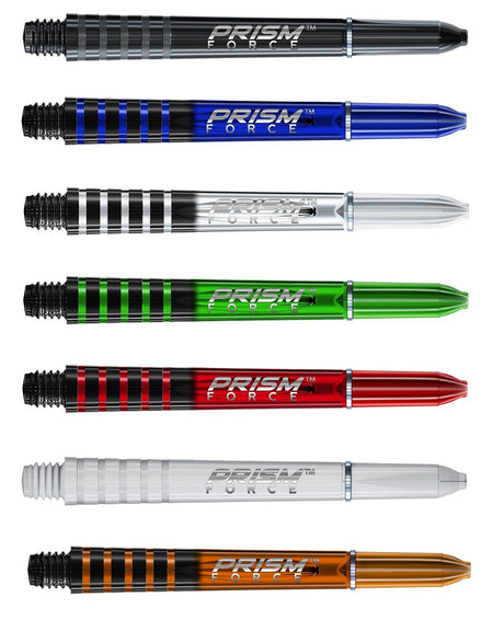 Winmau Prism Force Dart Stems Shafts main product image showing the stems, packaging, and included contents