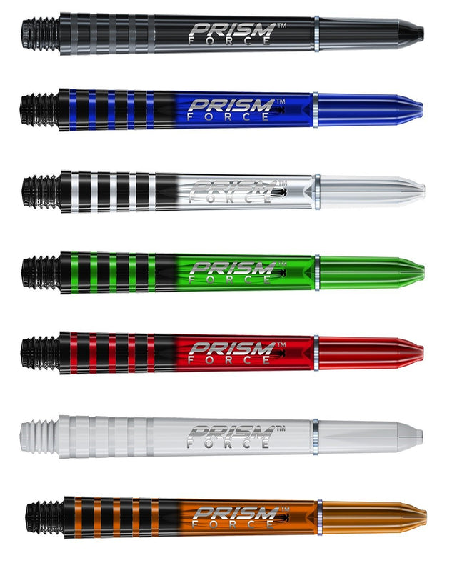 Winmau Prism Force Dart Stems Shafts main product image showing the stems, packaging, and included contents
