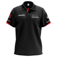 Winmau Pro Line Polo Blade 6 Dart Shirt front view image showing the complete shirt design, colours, and sponsor branding