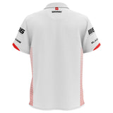 Winmau Pro Line Polo White Dart Shirt rear view image showing the back design and shirt styling