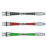 Triad Aluminium Dart Stems black green and red main product image showing the stems, packaging, and included contents