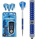Vincent Van Der Voort Steel Tip Darts main product image showing the darts, packaging, flights, shafts, and included accessories
