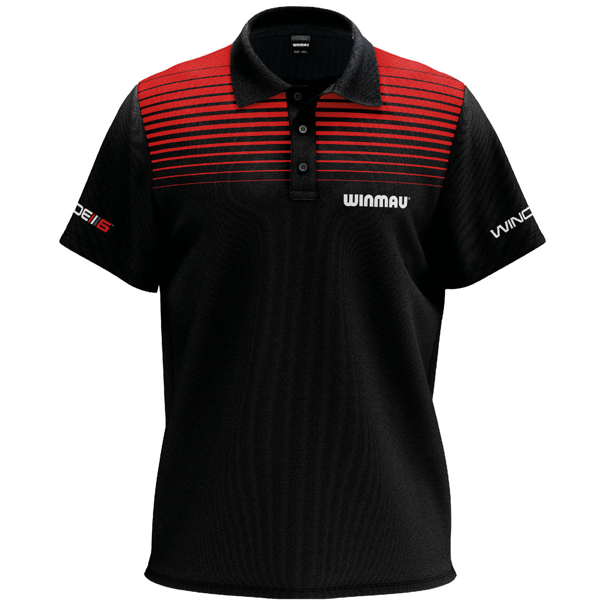 Winmau Wincool 4 Dart Shirt front view image showing the complete shirt design, colours, and sponsor branding