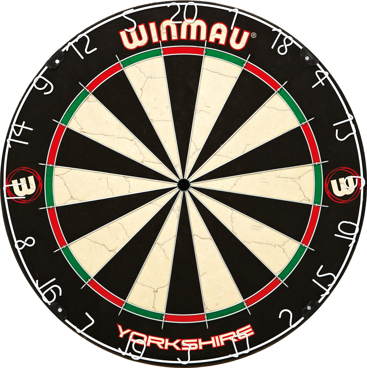 Winmau Yorkshire Specialist Dartboard main product image showing the dartboard and product contents