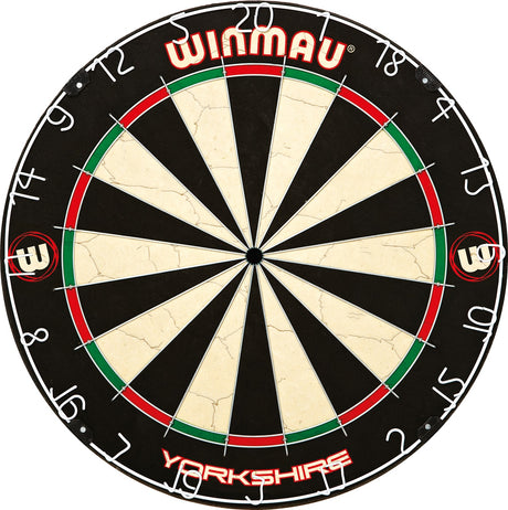 Winmau Yorkshire Specialist Dartboard main product image showing the dartboard and product contents