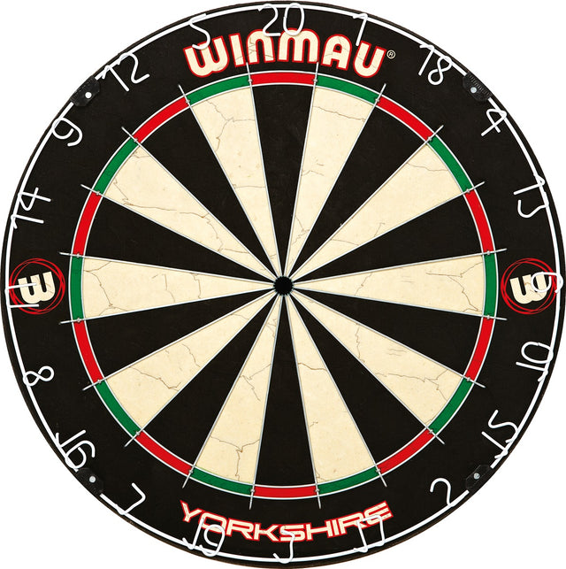 Winmau Yorkshire Specialist Dartboard main product image showing the dartboard and product contents